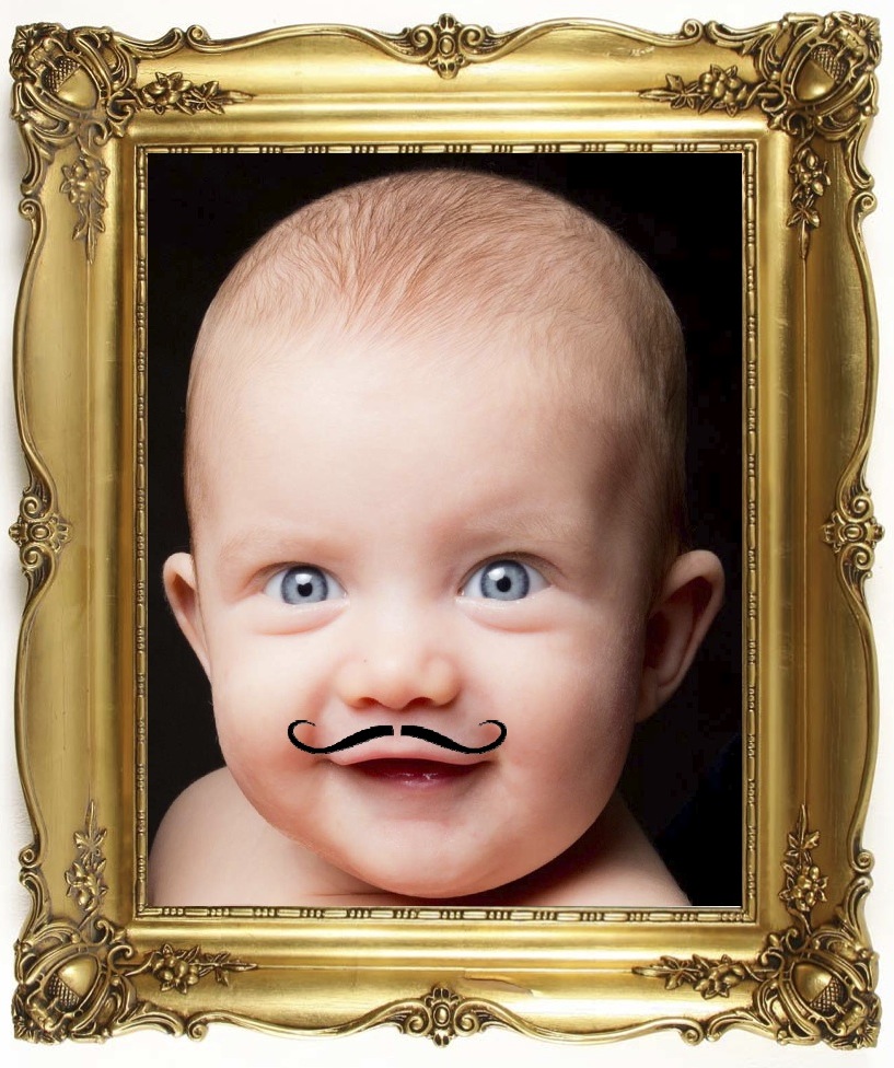 The-Curly-Moustache Baby In Frame